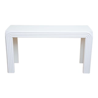 Vintage Restored White Lacquered Over Wood Rectangle Console and or Sofa Table For Sale