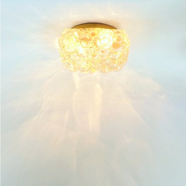 Metal 1960s Amber Bubble Glass Flush Mount by Helena Tynell for Limburg For Sale - Image 7 of 11