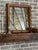 Antique Glass Wood Frame Stained Prairie School Window - Geometric Reversible Wood Frame For Sale - Image 4 of 10