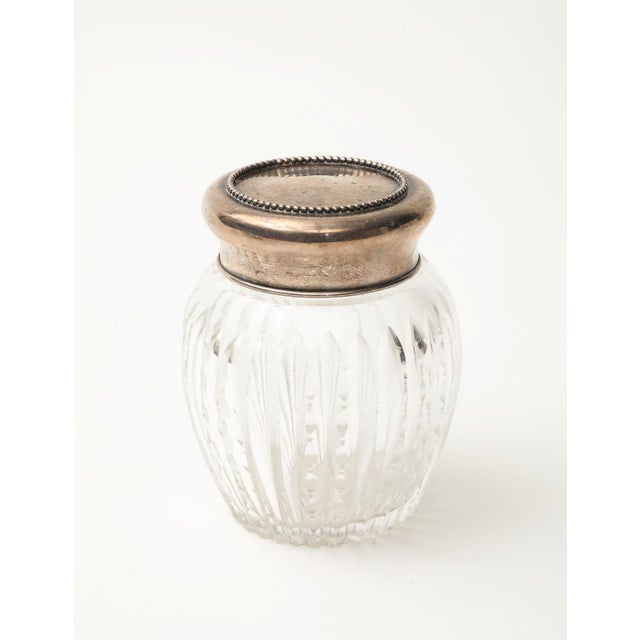 Silver Set of 3 19th C. Cut Glass and Silver Dressing Jars For Sale - Image 8 of 10