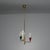 Mid-Century Modern Vintage Italian Brass and Opaline Glass Chandelier, 1950s For Sale - Image 3 of 9