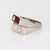 80s Portuguese Enamel Cube Ring 19k White Gold Double Band Sz 6 Fine Jewelry For Sale - Image 4 of 7
