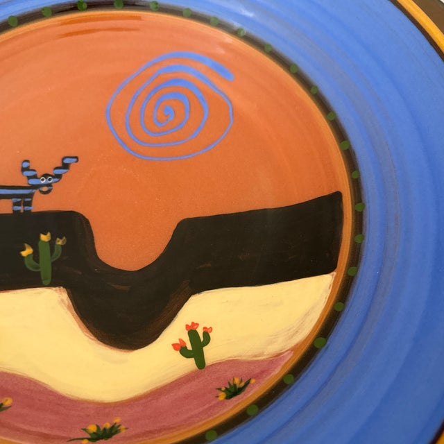 Vintage Signed Red Ware Pottery Terracotta Clay Glazed Bowl For Sale - Image 4 of 10