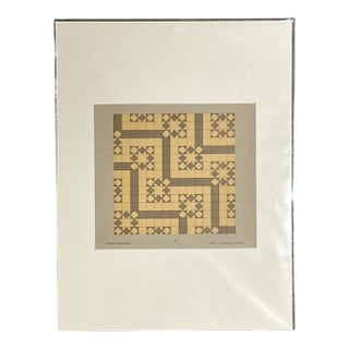 Vintage Geometric Tile Pattern Serigraph For Sale