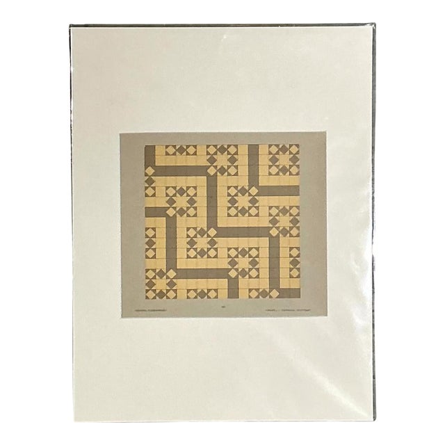 Vintage Geometric Tile Pattern Serigraph For Sale