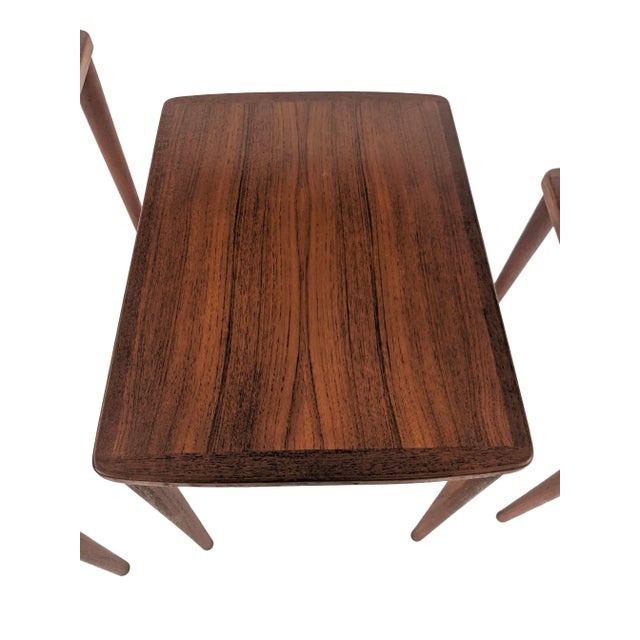 Vintage Danish Refinished Set of 3 Nesting Tables For Sale - Image 10 of 13