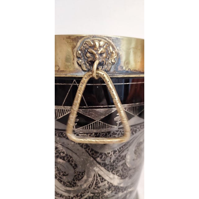 Glass and Brass Cooler, France, 1950s For Sale - Image 6 of 11