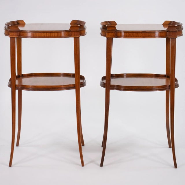 Mid-Century Modern Pair of Mid-Century Italian Satinwood Veneered End Tables For Sale - Image 3 of 18