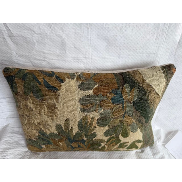 17th Century Brussels Tapestry Pillow With Botanical Foliage Design For Sale - Image 4 of 6
