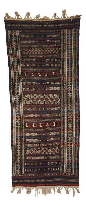 Vintage Tribal Nomadic Beluch Kilim Rug, Afghanistan, 1930s