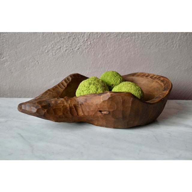 Hand-Carved Bowl in Organic Wood by Stropis, 1970s For Sale - Image 9 of 12