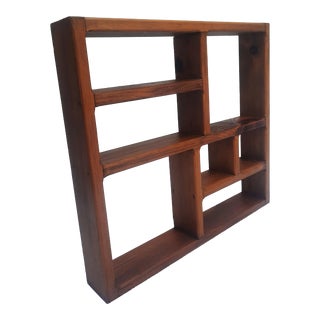 Mid Century Wood Curio Display Shelf For Sale