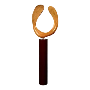 Modern Boomerang Wooden Sculpture on Steel Pedestal by David Hymes, Contemporary