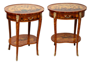 Antique Early 20th Century Napoleon III Chinese Side Tables, France, Set of 2