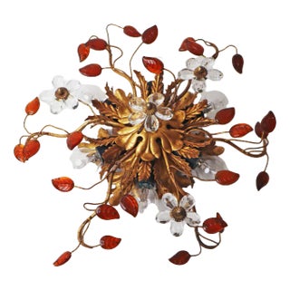 Hollywood Regency Amber Ceiling Light from Banci Firenze For Sale