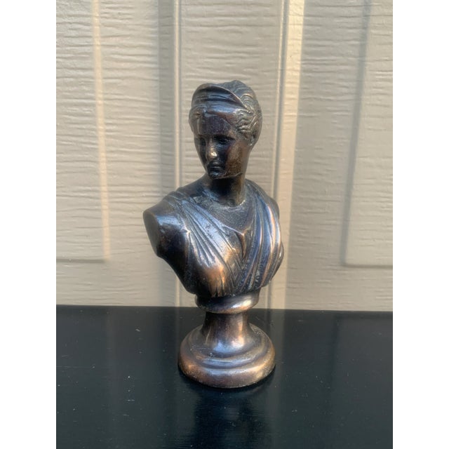 Grand Tour Neoclassical Grand Tour Cast Metal Bust of Diana the Huntress For Sale - Image 3 of 10