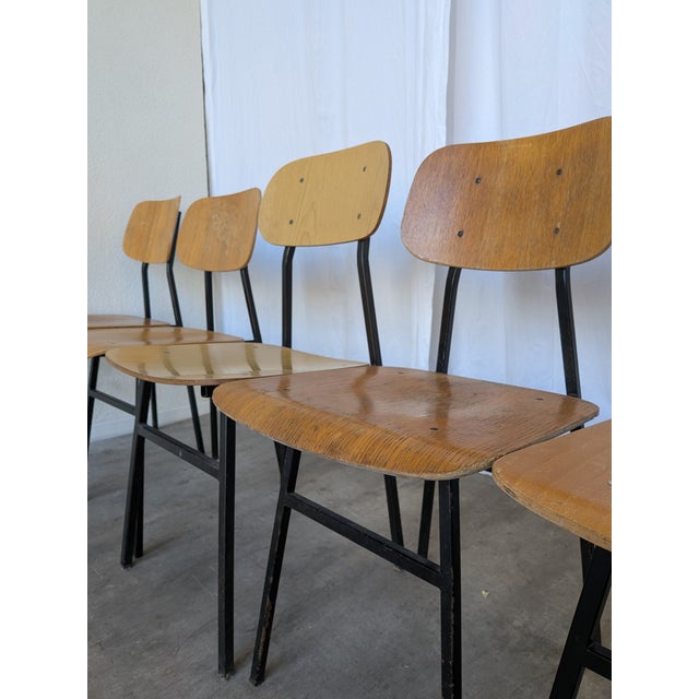 Industrial Vintage Industrial School Chairs from Stol Kamnik, Former Yugoslavia, 1970s, Set of 7 For Sale - Image 3 of 18