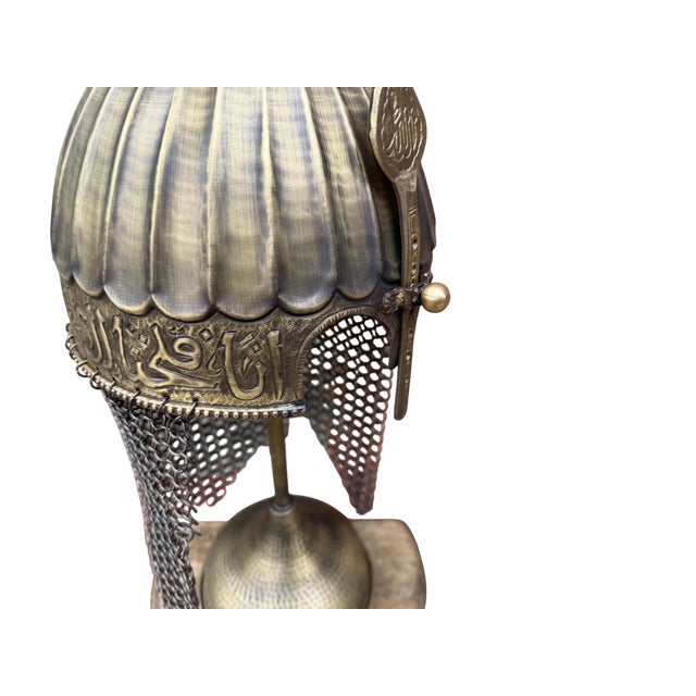 Metal Solid Brass Engraved Chichak Helm For Sale - Image 7 of 13