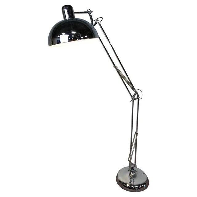 Industrial Floor Chrome Lamp, 1980s For Sale - Image 10 of 10