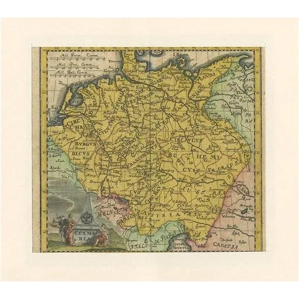 Antique Map of Germany by Hederichs, 1740 For Sale - Image 5 of 5
