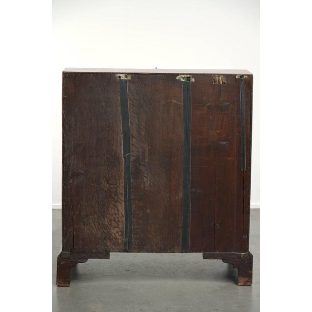 Antique English Oak Secretaire with Leather Top, 1700s For Sale - Image 6 of 16