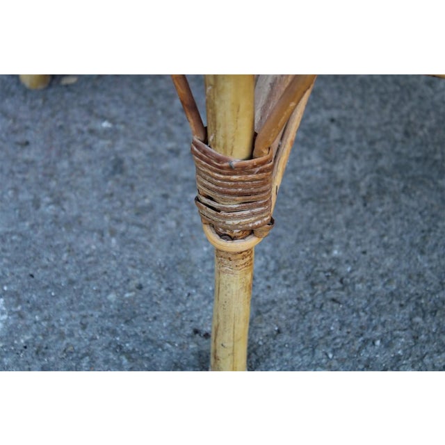 Wood Italian Bamboo Stool, 1950s For Sale - Image 7 of 8