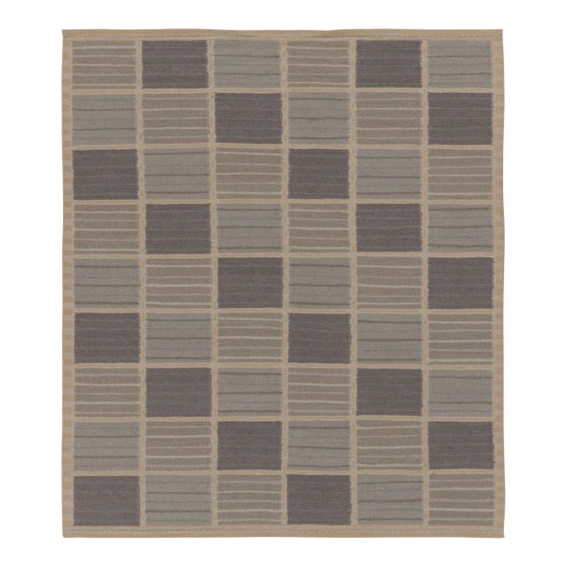 Contemporary Scandinavian Style Geometric Wool Rug, by Rug & Kilim, India For Sale