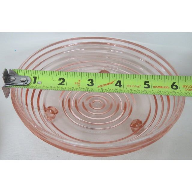 Pink Depression Glass 3 Footed Candy Dish With Diamond Quilt Pattern Lid 4757b For Sale - Image 9 of 14