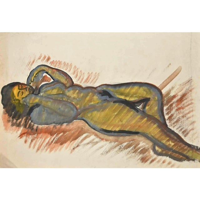 Nude is an original drawing in watercolor, realized in the Mid-20th Century by Jean Delpech (1916-1988). Good conditions....