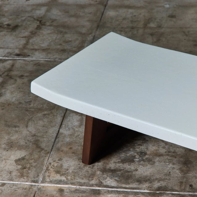 Paul Frankl Rectangular Whitened Cork Coffee Table or Bench for Johnson... For Sale - Image 16 of 16
