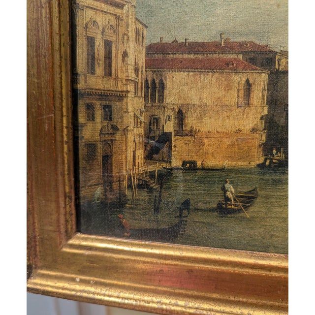 Early 20th Century Italian Florentine Framed Venice Canal Art For Sale - Image 10 of 13