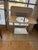 Cast Iron Wash Stand with back splash, 2 shelves and handles for hand towels, painted white see pictures, last picture...