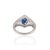 Metal 1920s Style 2.6 Ct Deep Blue Sapphire Art Deco Diamond Ring Size 6 in 14k White Gold For Sale - Image 7 of 16