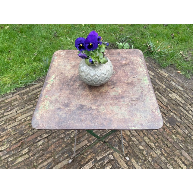 Small French Bistro Folding Table, 1920s For Sale - Image 4 of 17