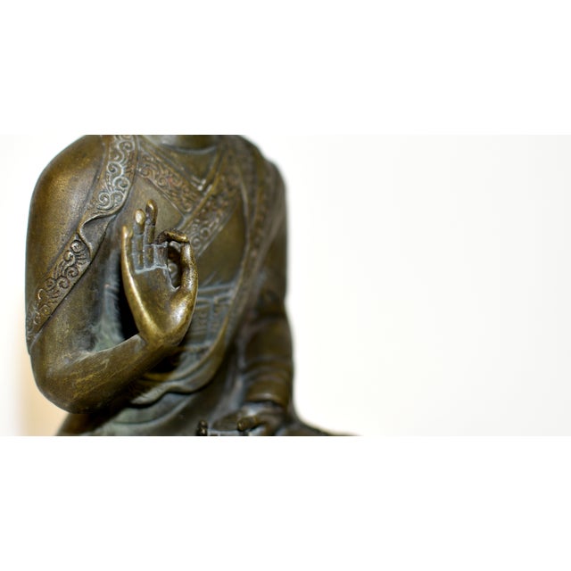 Antique Bronze Tibetan Teacher Tsongkhapa Statue For Sale - Image 15 of 16