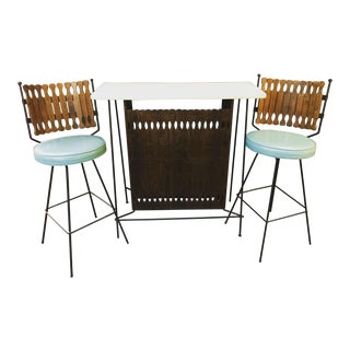 Arthur Umanoff Wood Bar Set For Sale