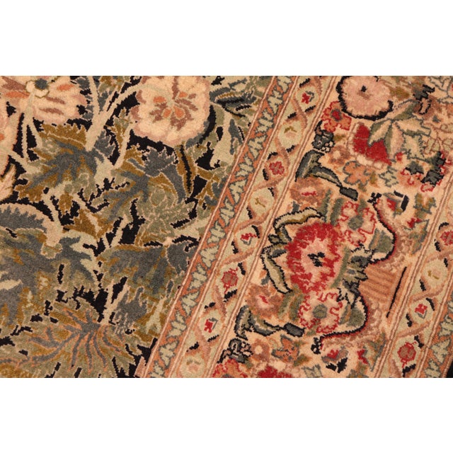 1990s Art Nouveau 1990's Pak-Persian Black/Beige Wool Rug - 6'0'' X 8'11'' For Sale - Image 5 of 9
