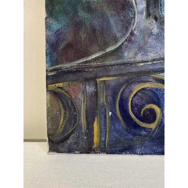 Moody Maximalist European Cityscape Still Life Oil Painting on Canvas For Sale - Image 9 of 14