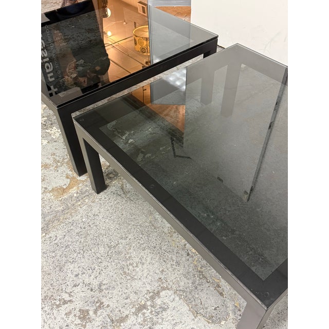 Black Crate & Barrel Parsons Side Tables, Pair For Sale - Image 8 of 12