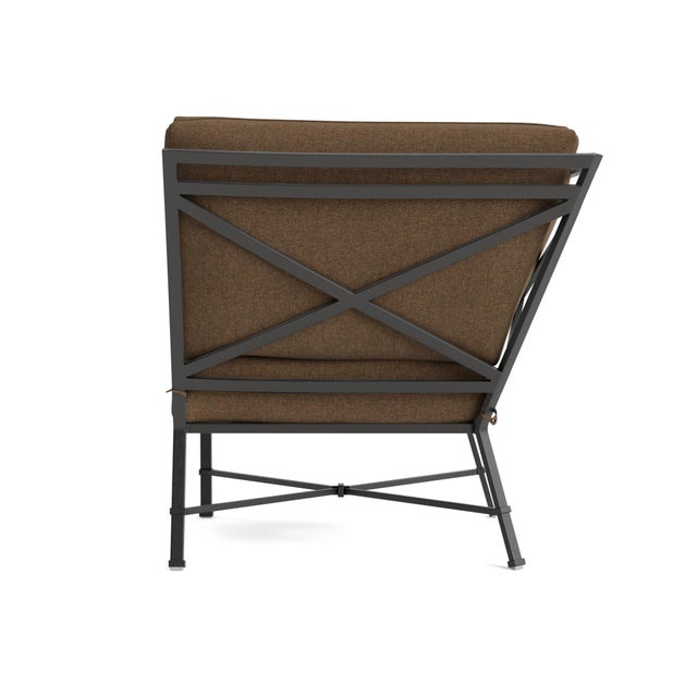 Brown Jordan Brown Jordan Venetian Corner Sectional, Textured Pewter frame with Fusion Moccasian fabric For Sale - Image 4 of 11