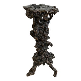 Late 19th Century Antique Chinese Rootwood Pedestal For Sale