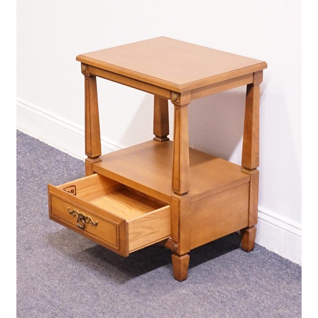Wood Rway Furniture Solid Hard Rock Maple Italian Neoclassical Tuscan Style 20" Tiered Nightstand For Sale - Image 7 of 13