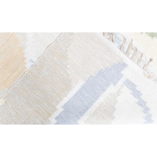 Textile Doris Leslie Blau Vintage Swedish Light Beige Flatweave Rug By Ingegerd Silow For Sale - Image 7 of 11