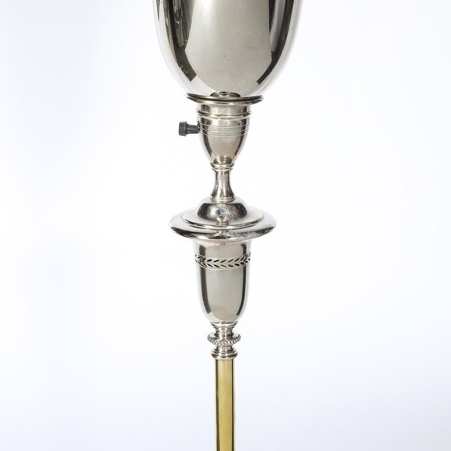 Silver Classical Hollywood Regency Silvered Bronze Torchiere For Sale - Image 8 of 12
