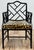 Vintage Chippendale Style Black Faux Bamboo Arm Chair With Leopard Print Velvet Upholstery For Sale - Image 4 of 11