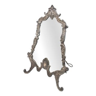 Silver Mirror with High Reliefs For Sale