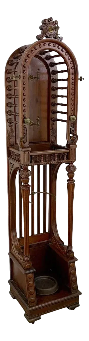 19th Century High Victorian Stick and Ball Variation Hall Rack