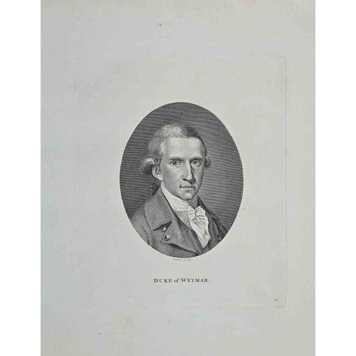 Portrait of Duke of Weymar is an original artwork realized by Philip Audinet (1766 - 1837). Original Etching from J.C....