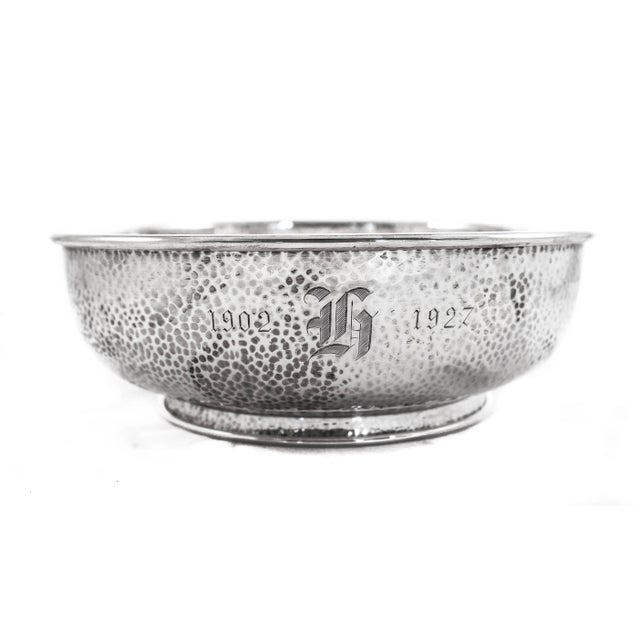 Arts & Crafts Sterling Hammered Bowl For Sale - Image 3 of 6