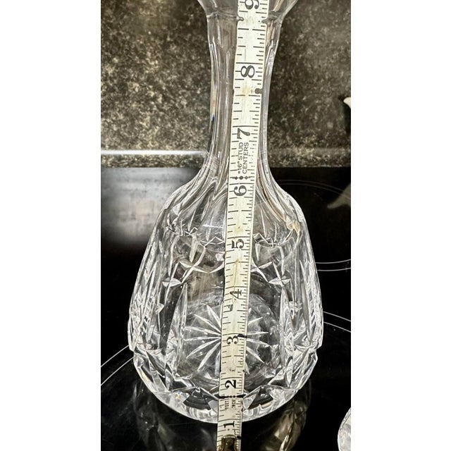 Rustic European Late 20th Century Atlantis Crystal Ships Decanter and 10 Wine Glasses Made in Portugal- Set of 10 For Sale - Image 3 of 10